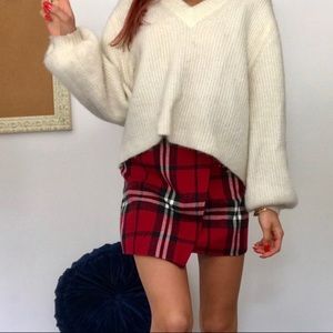 RED PLAID SCHOOL GIRL MINI SKIRT